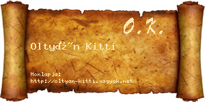 Oltyán Kitti névjegykártya