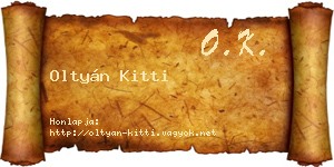 Oltyán Kitti névjegykártya